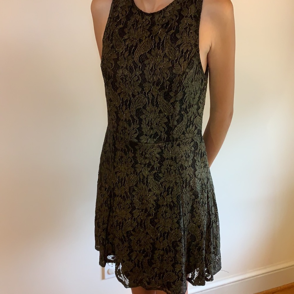GB Junior’s Gold and Black Lace Dress Size Small